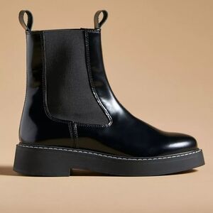 Pilcro Black Patent Chelsea Boot with Platform Sole